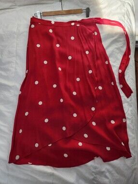 Loft Polka Dot Wrap Skirt